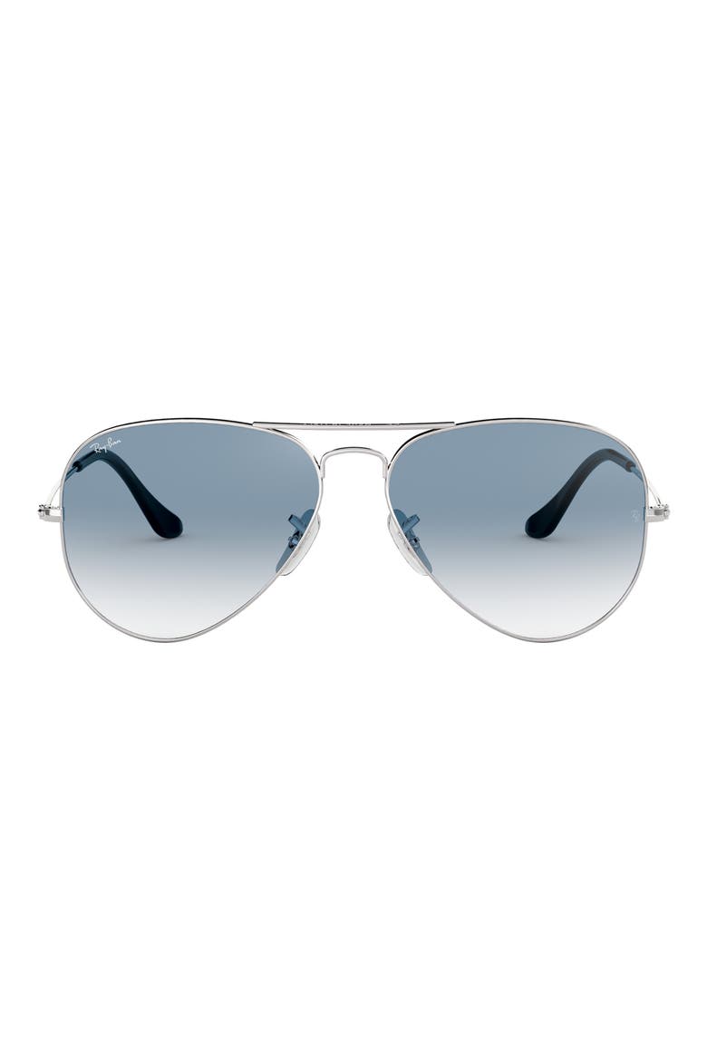 Small Original 55mm Aviator Sunglasses, Main, color, SILVER BLUE