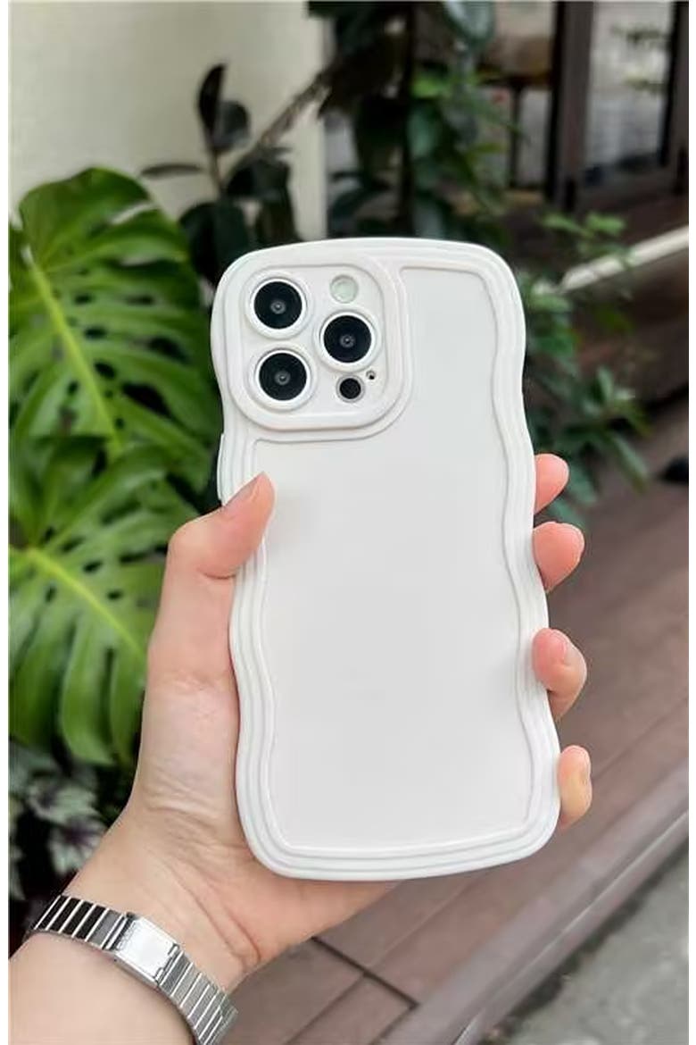 Solid Wavy Bumper iPhone 14 Pro Max Case, Alternate, color, OFF WHITE