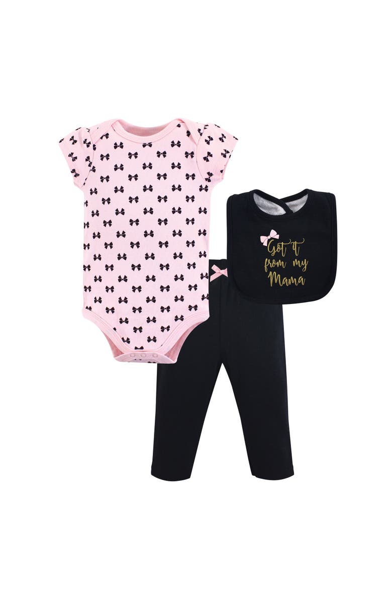 Little Treasure Coordinated Bodysuit, Pant, and Bib Collection, Main, color, Mama