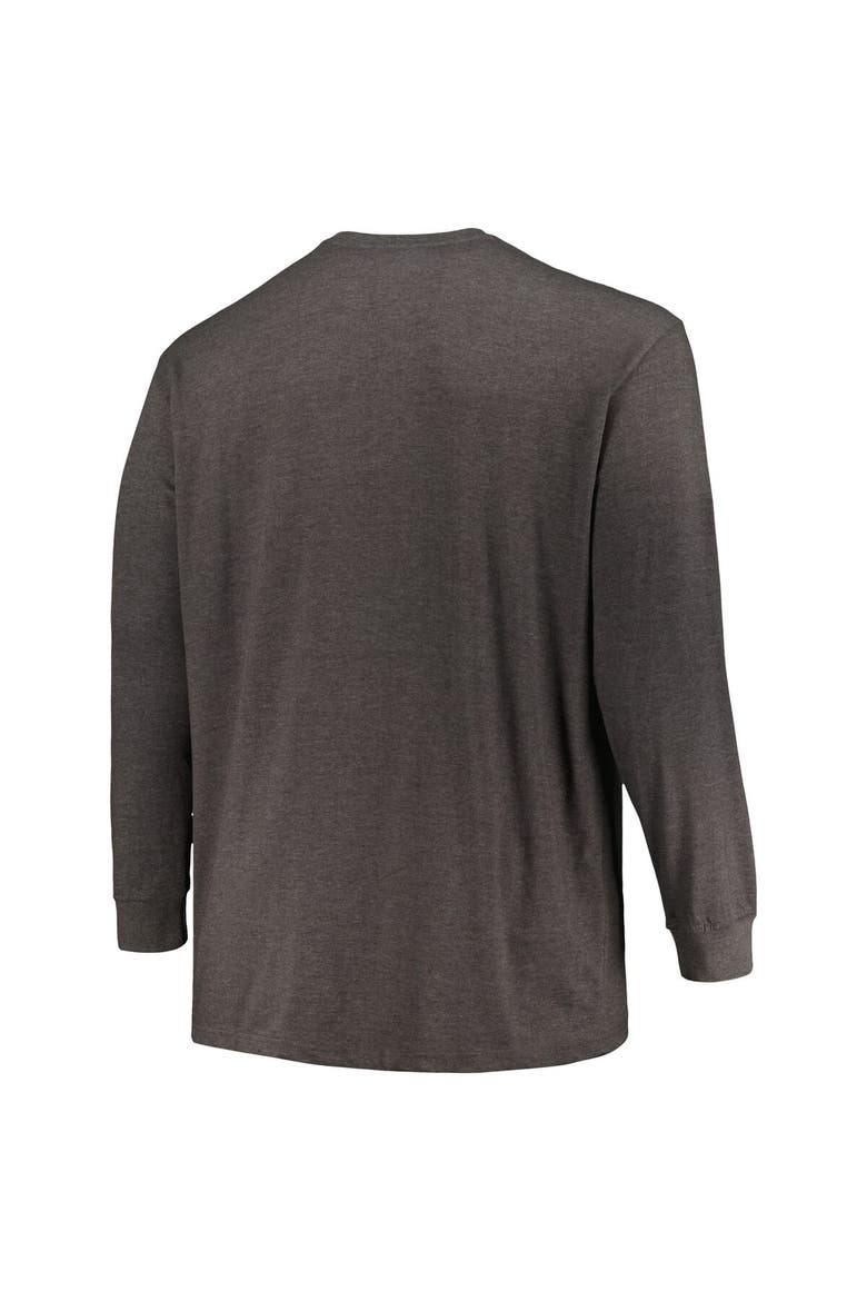Men's Profile Heather Charcoal Michigan Wolverines Big & Tall Two-Hit Graphic Long Sleeve T-Shirt, Alternate, color, Heather Charcoal