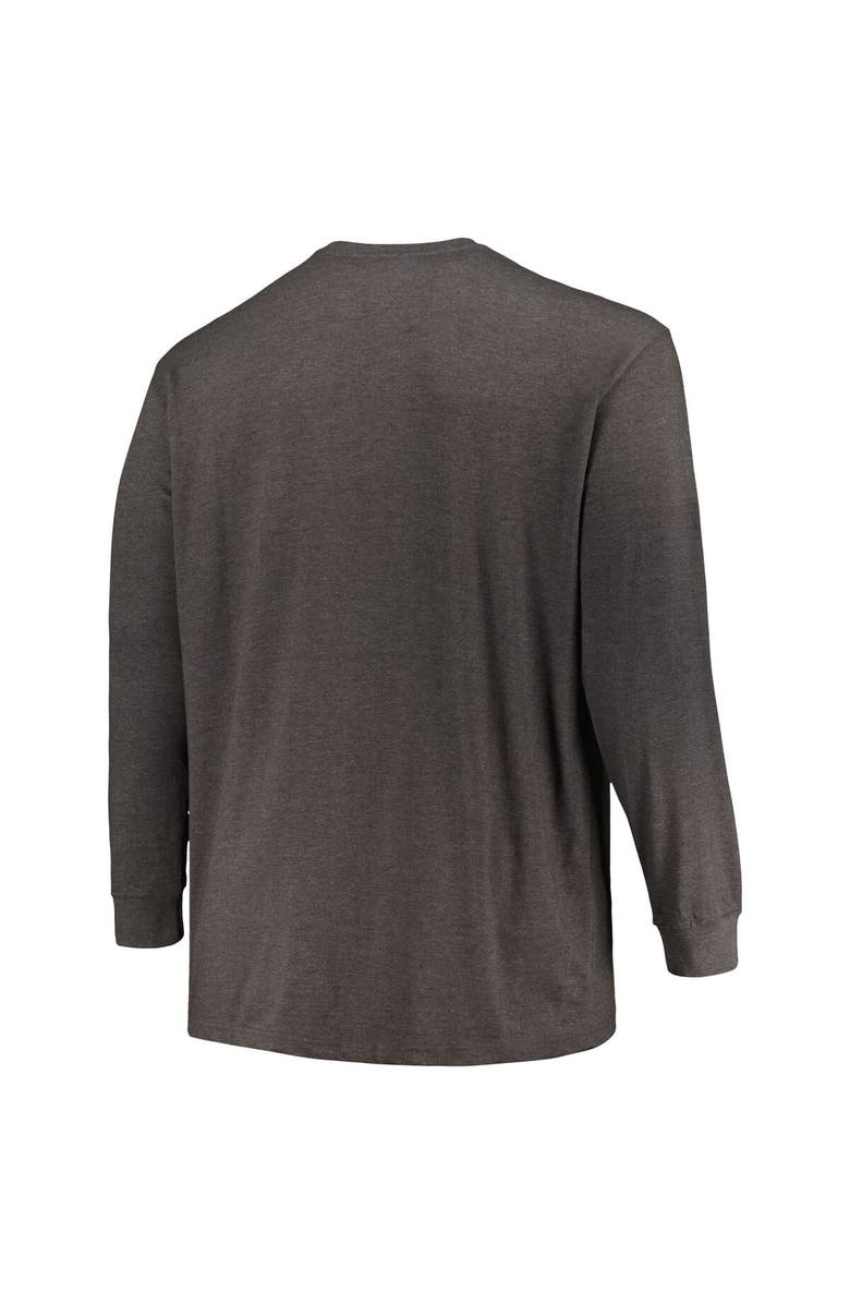 PROFILE Men's Profile Heather Charcoal Michigan Wolverines Big & Tall Two-Hit Graphic Long Sleeve T-Shirt, Alternate, color, Heather Charcoal