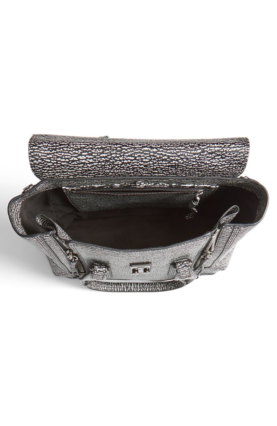 'Medium Pashli' Leather Satchel, Alternate, color, BLACK CREAM/ GUNMETAL