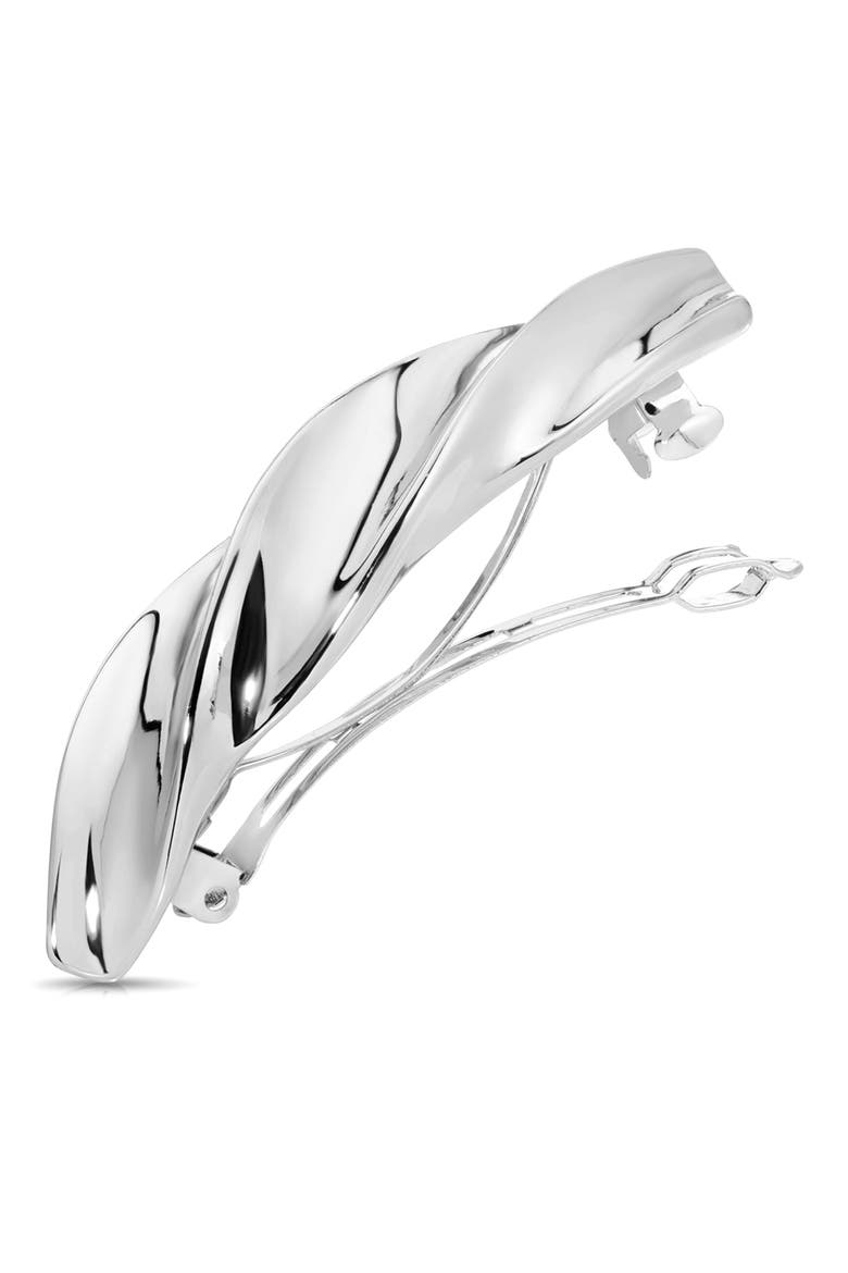 Twist Barrette, Alternate, color, SILVER