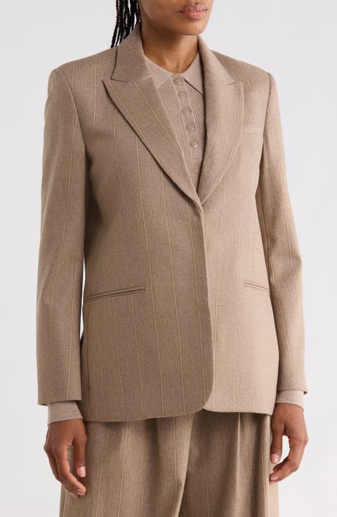 Sweet Pea Pinstripe Wool & Cashmere Blazer