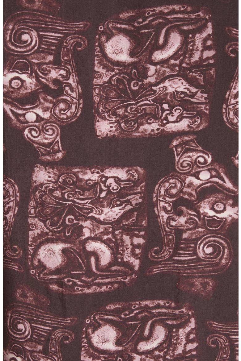 Canty Pendant Print Camp Shirt, Alternate, color, DARK MAUVE
