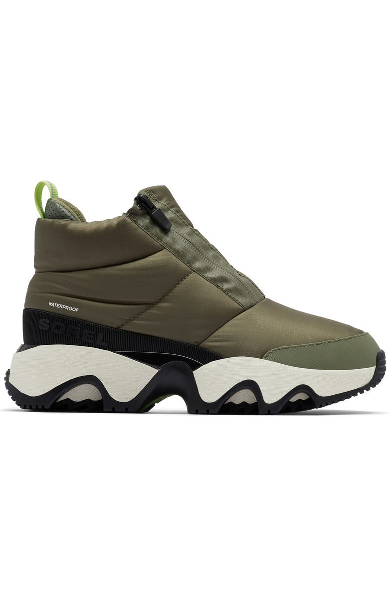 SOREL Kinetic Impact Waterproof Zip Bootie, Alternate, color, Stone Green/ Black