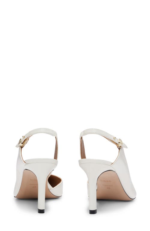 Hugo Boss Boss Janet Slingback Pointed Toe D'orsay Pump In White