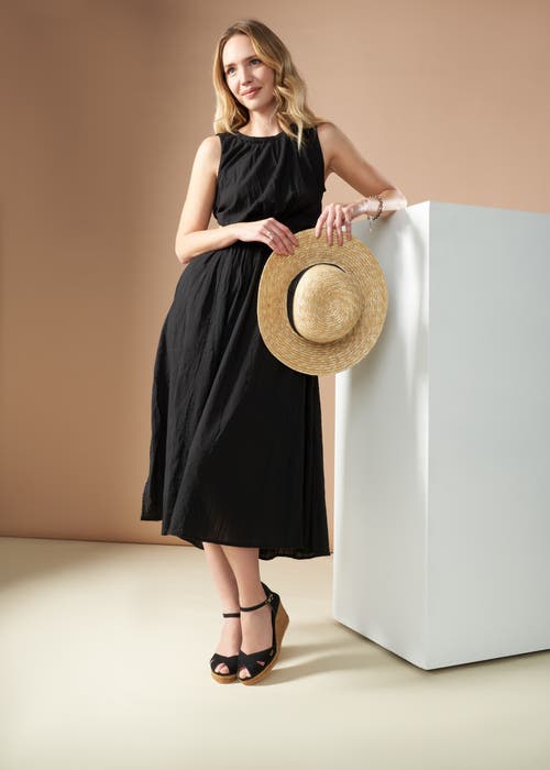 Viscata Aiguablava Canvas Espadrille Sandal Wedges In Black