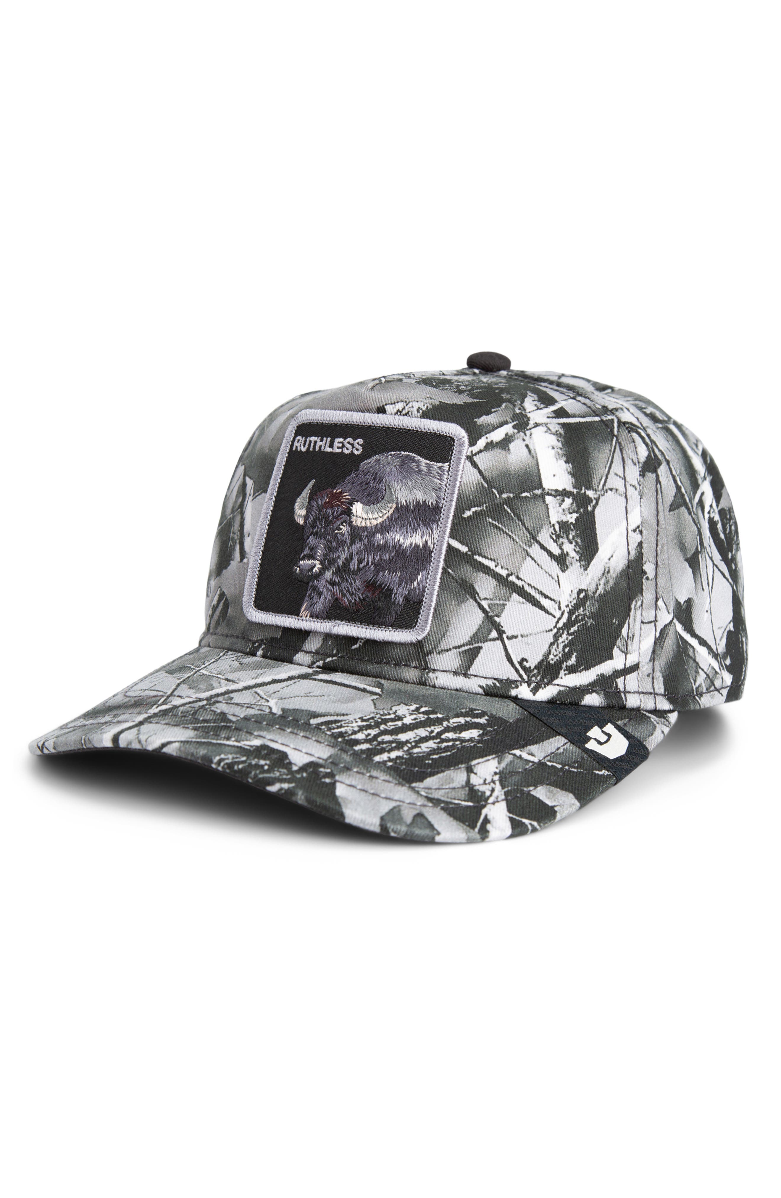 Goorin Bros. Ruthless Camo Embroidered Patch Trucker Hat in Camouflage 