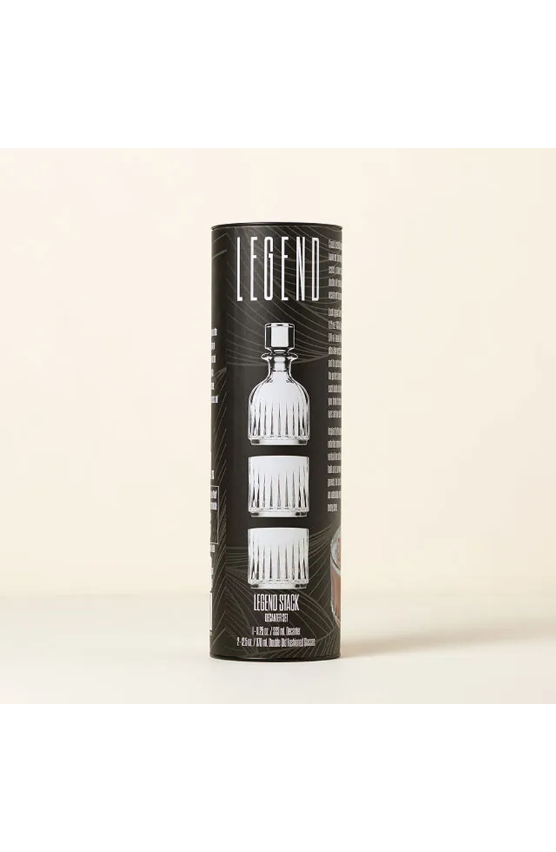 Uncommon Goods Stackable Whiskey Decanter & Glasses, Alternate, color, Black / White