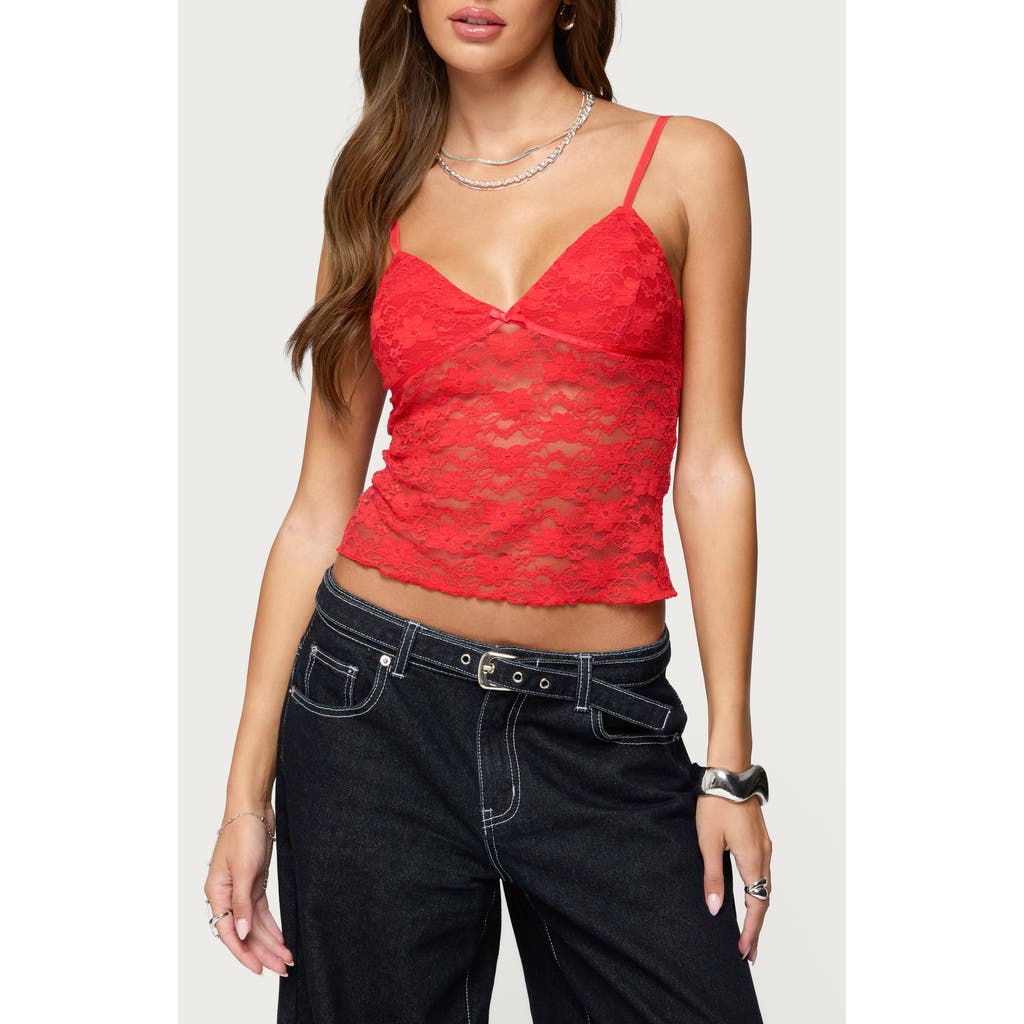 Edikted Eira Lace Camisole In Red