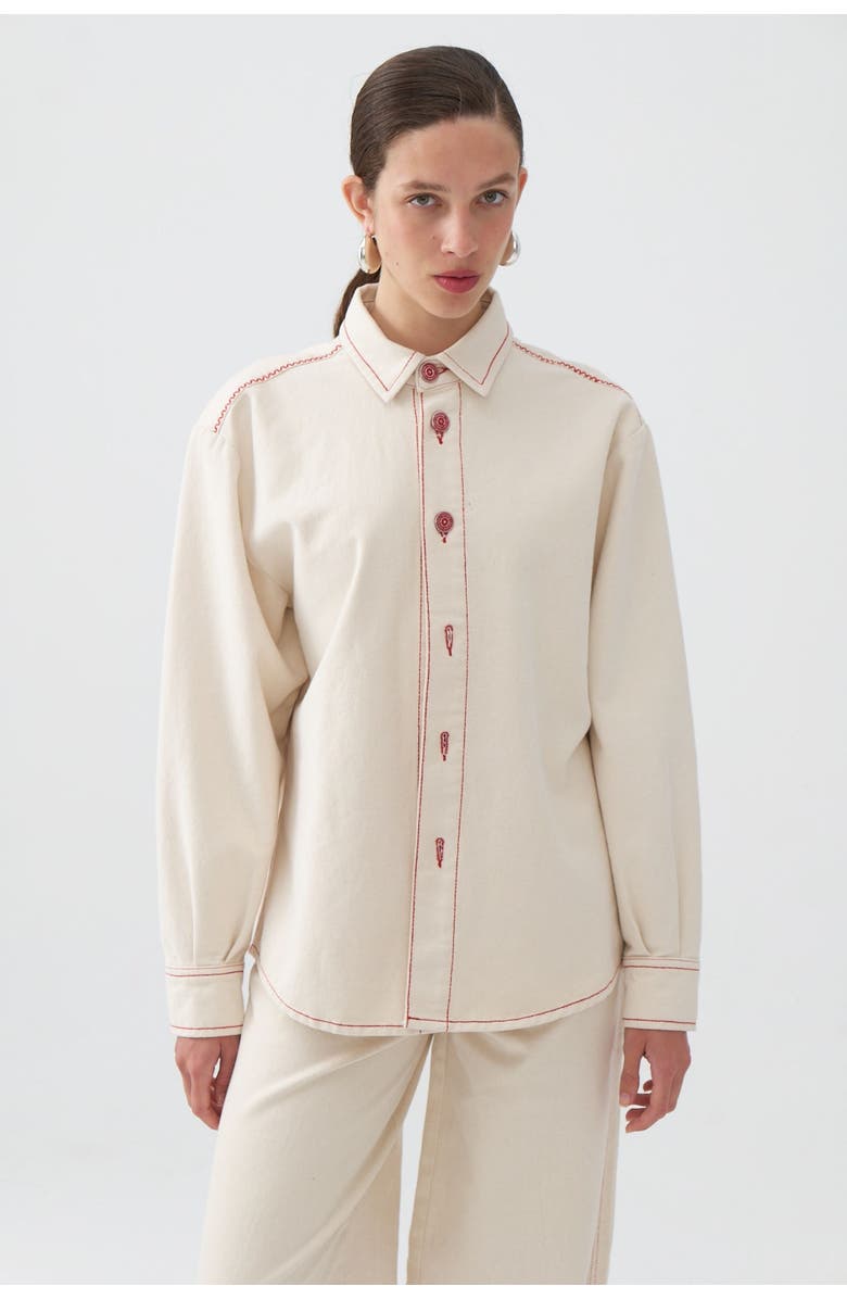 Nocturne Appliqué Long Sleeve Shirt, Main, color, 