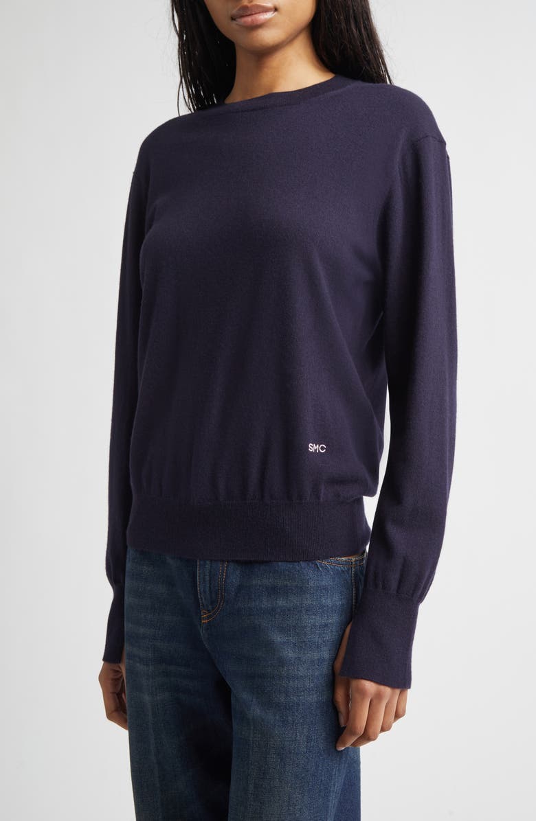 Stella McCartney Iconic Merino Wool Sweater, Main, color, Navy