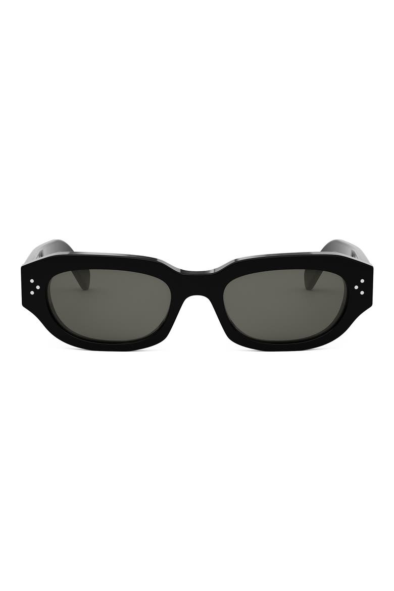 Bold 3 Dots 54mm Geometric Sunglasses, Main, color, SHINY BLACK / SMOKE