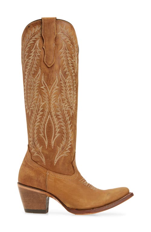 Corral Embroidered Knee High Western Boot In Brown