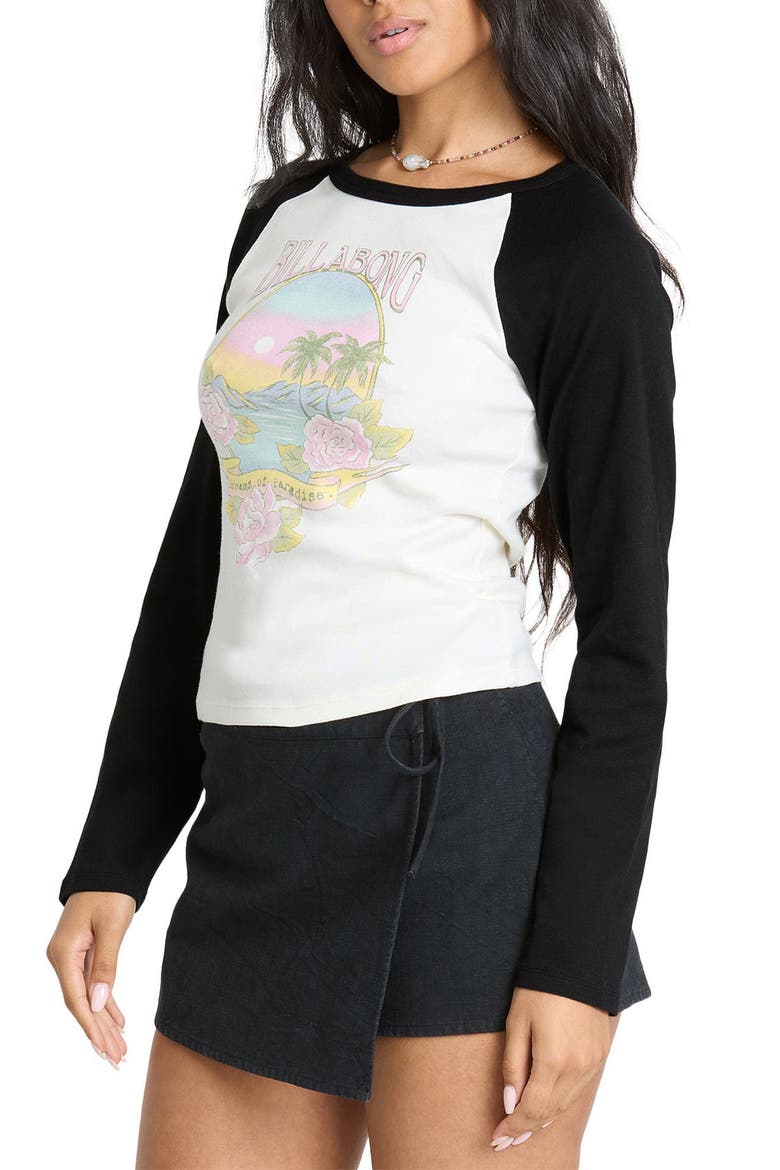 Paradise Dream Graphic Raglan T-shirt, Alternate, color, BLACK SANDS
