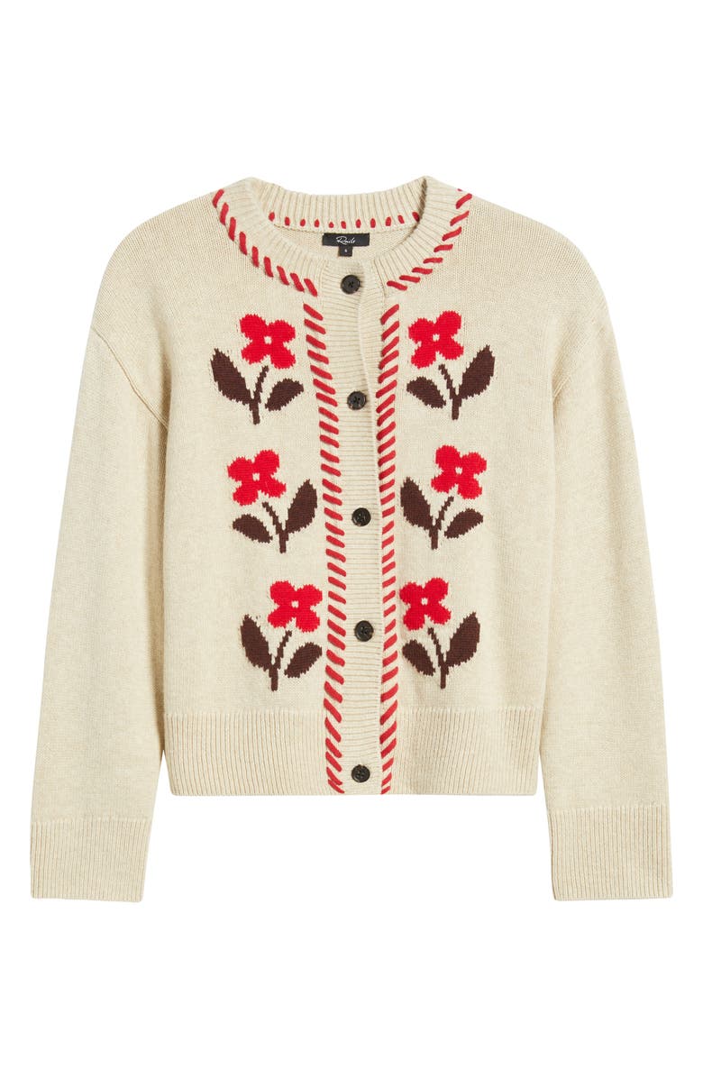 Rails Mavie Intarsia Floral Cardigan, Alternate, color, Carmine Floral