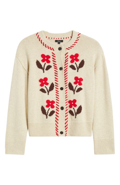 Rails Mavie Intarsia Floral Cardigan In Neutral