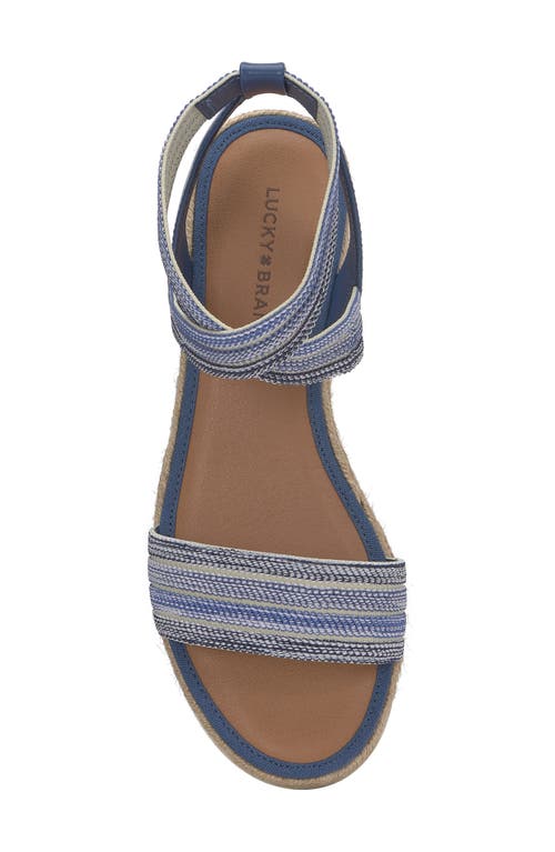 Lucky Brand Thimba Ankle Wrap Espadrille Sandal In Blue