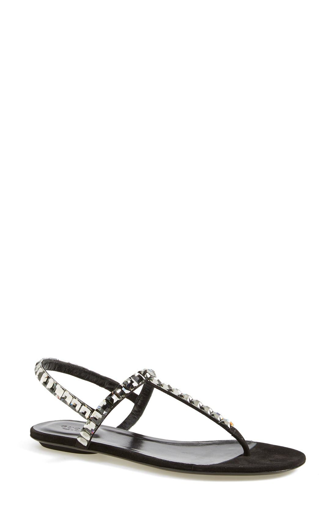 Gucci Jeweled Thong Sandal, Alternate, color, 