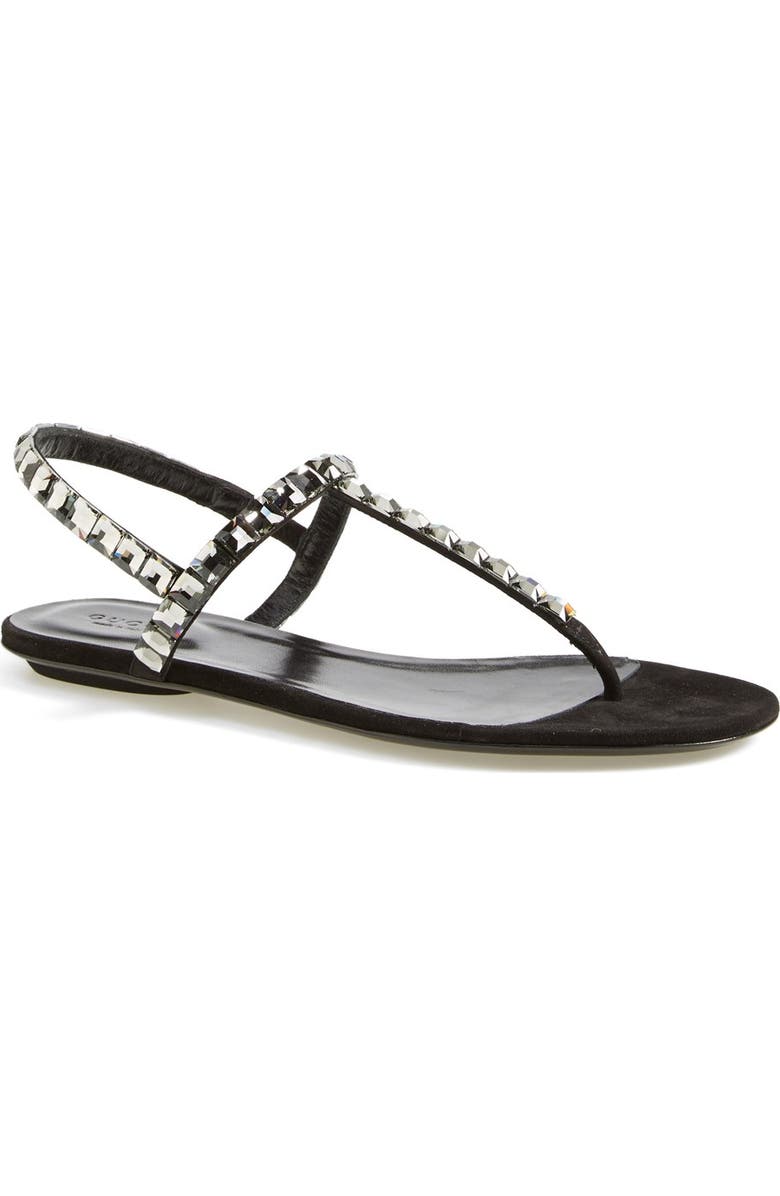 Gucci Jeweled Thong Sandal, Alternate, color,