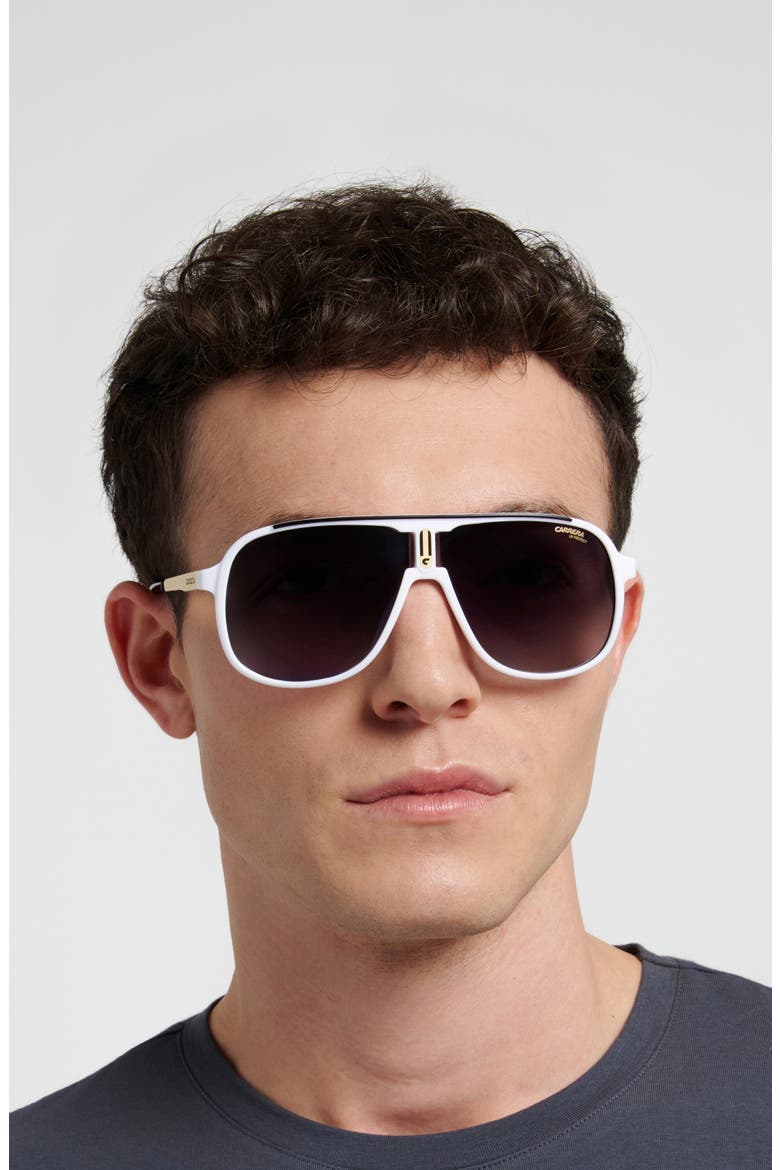62mm Oversize Gradient Square Sunglasses, Alternate, color, WHITE BLACK/ DARK GREY SF