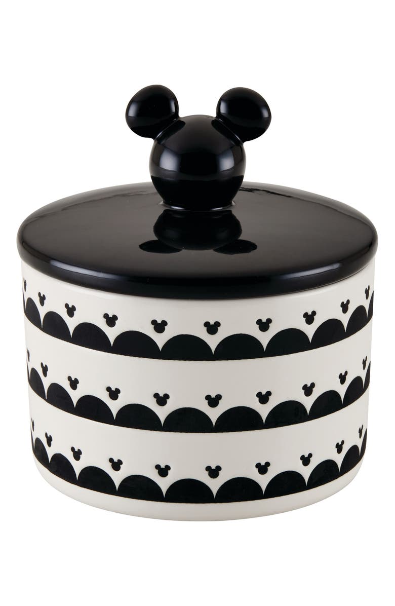Disney Mickey Head Ceramic Jar, Main, color, Black/ White