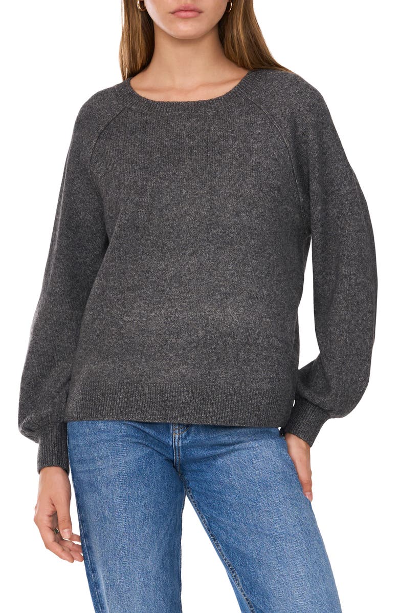 Vince Camuto Raglan Sleeve Sweater, Main, color, Medium Heather Grey