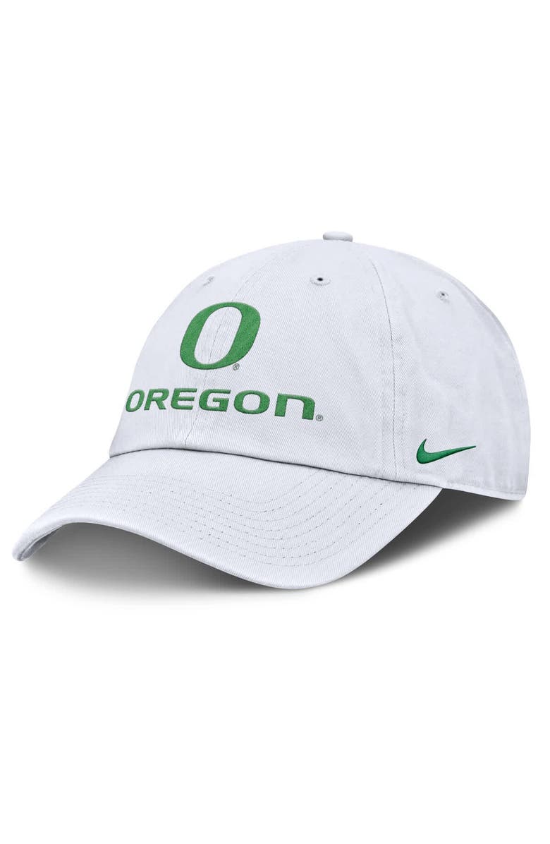 Nike Men's Nike White Oregon Ducks 2025 Sideline Club Adjustable Hat, Main, color, 