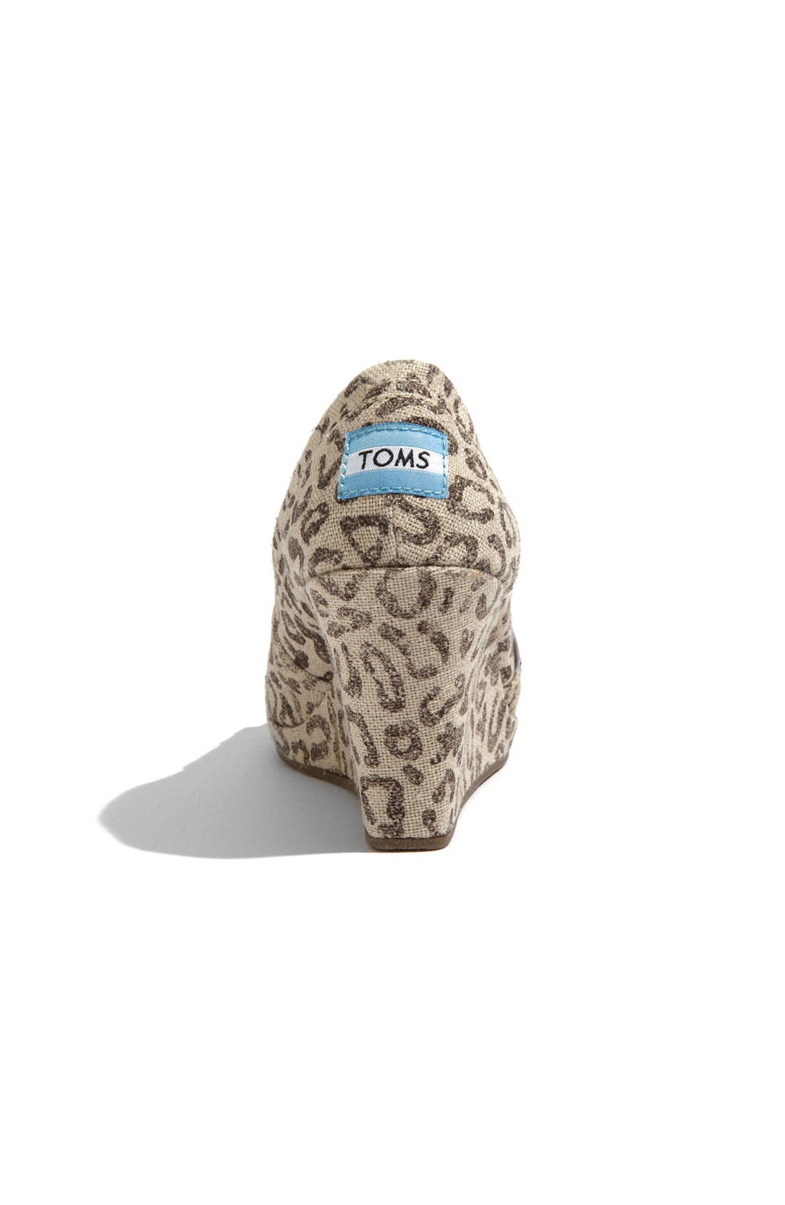 TOMS 'Snow Leopard' Burlap Wedge, Alternate, color, 