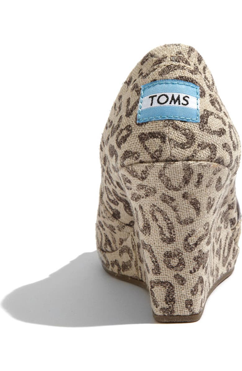 TOMS 'Snow Leopard' Burlap Wedge, Alternate, color,