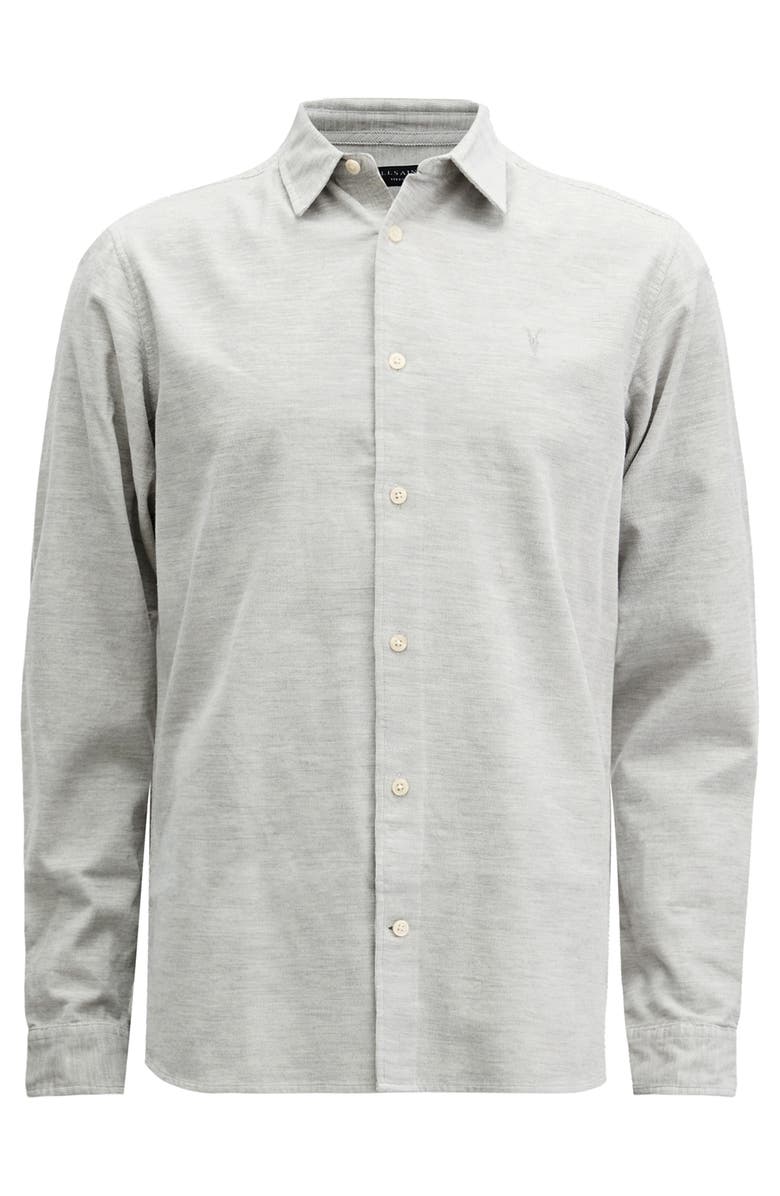 AllSaints Lorella Rib Cotton Button-Up Shirt, Alternate, color, 
