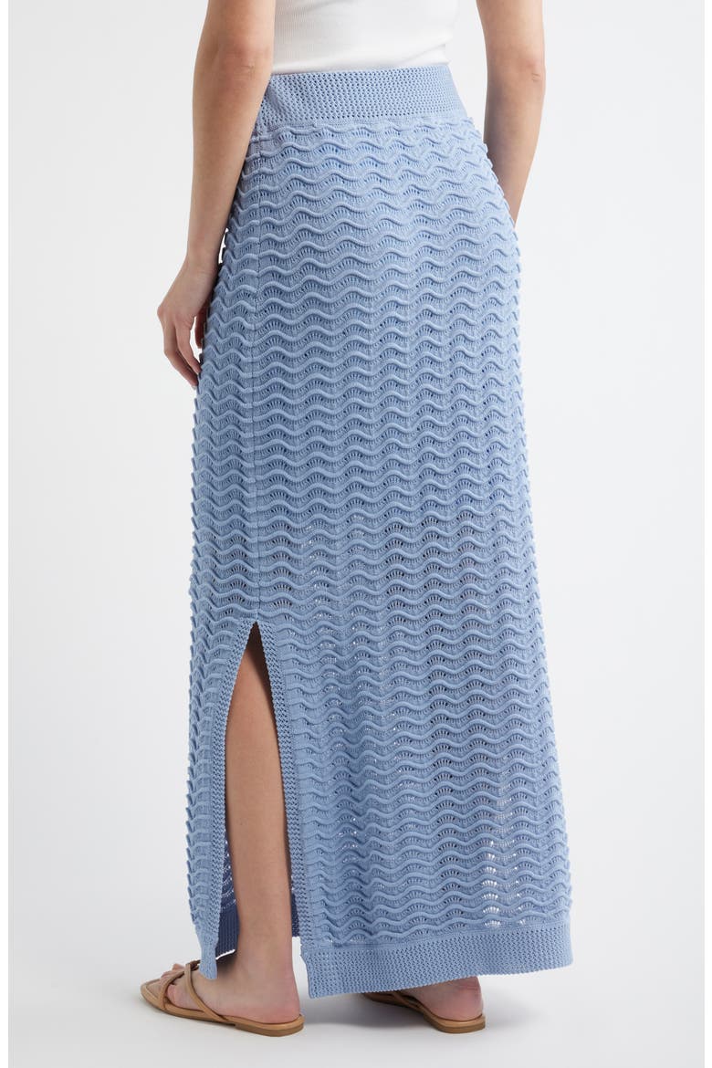 Wave Pointelle Knit Skirt, Alternate, color, BLUE HERON
