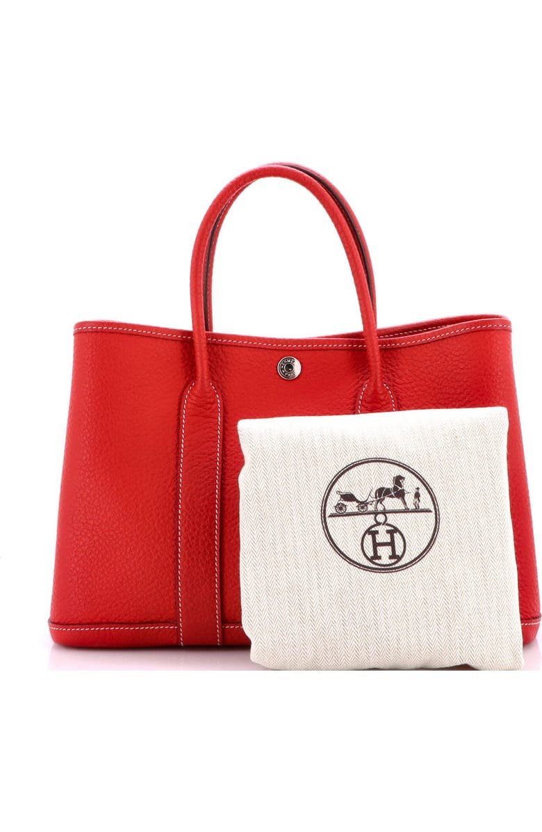 Pre-Owned Hermes Garden Party Tote Leather 30, Alternate, color, Rouge Casaque