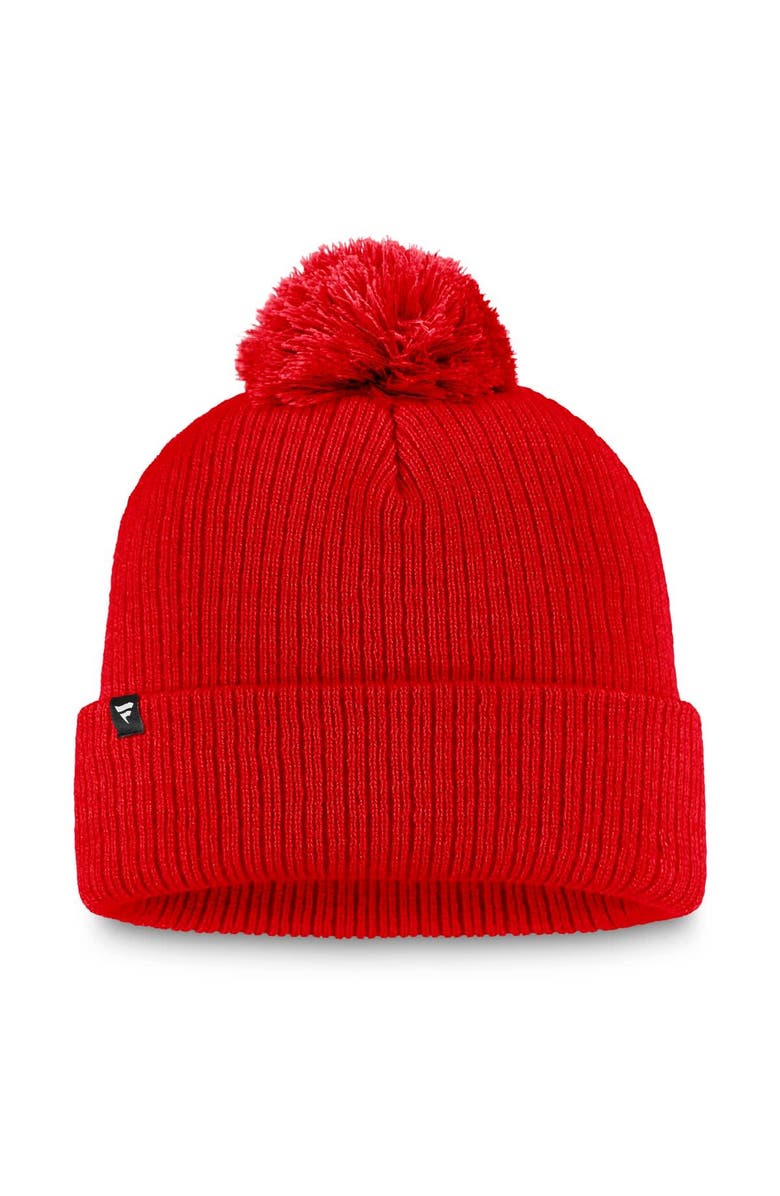 FANATICS Women's Fanatics Red Calgary Flames Cuffed Knit Hat with Pom, Alternate, color, Red