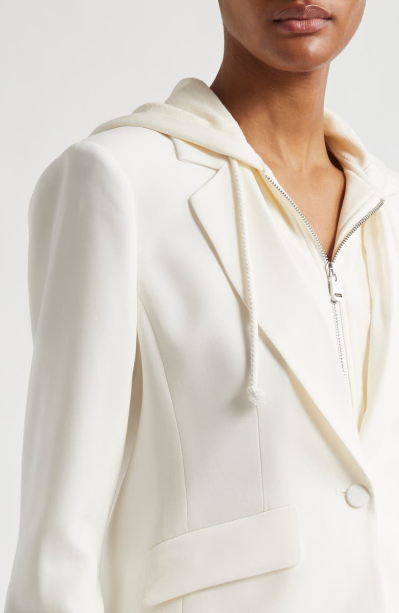 Cinq à Sept Le Petite Khloe Zip-Up Hoodie Blazer, Alternate, color, Ivory/ Ivory