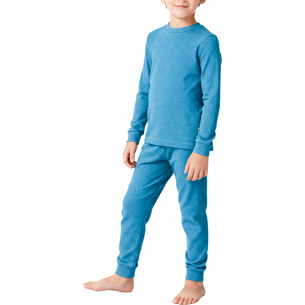 City Threads Babies' Boys Soft & Cozy Thermal Long Johns 2-piece Set In Blue