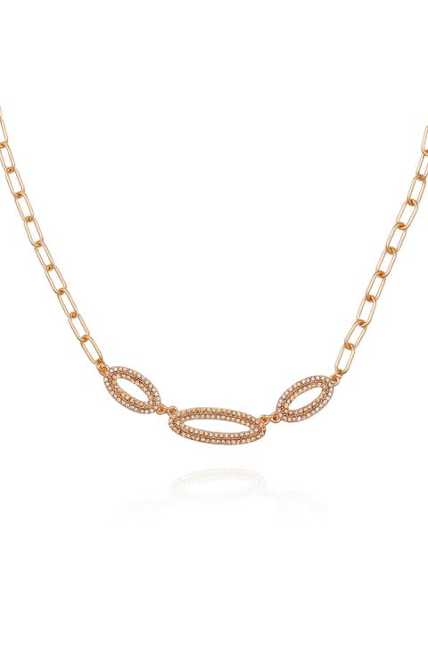 Pavé Crystal Chain Pendant Necklace