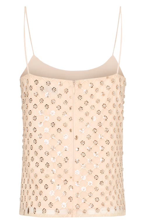 Milly Rylan Sequin Embroidered Sleeveless Tank Top In Neutral