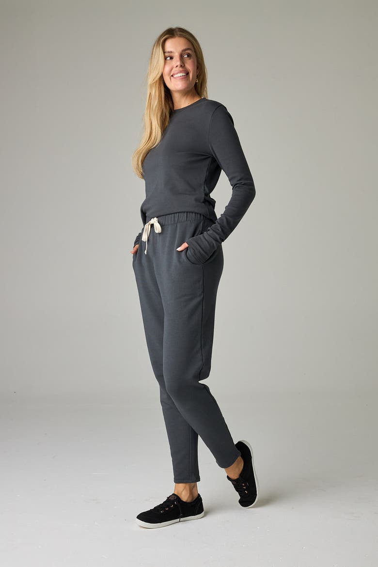 Garda Eco-Luxe Rib Crew-Neck Long Sleeve Top - Ultra Luxe Flow, Alternate, color, Slate