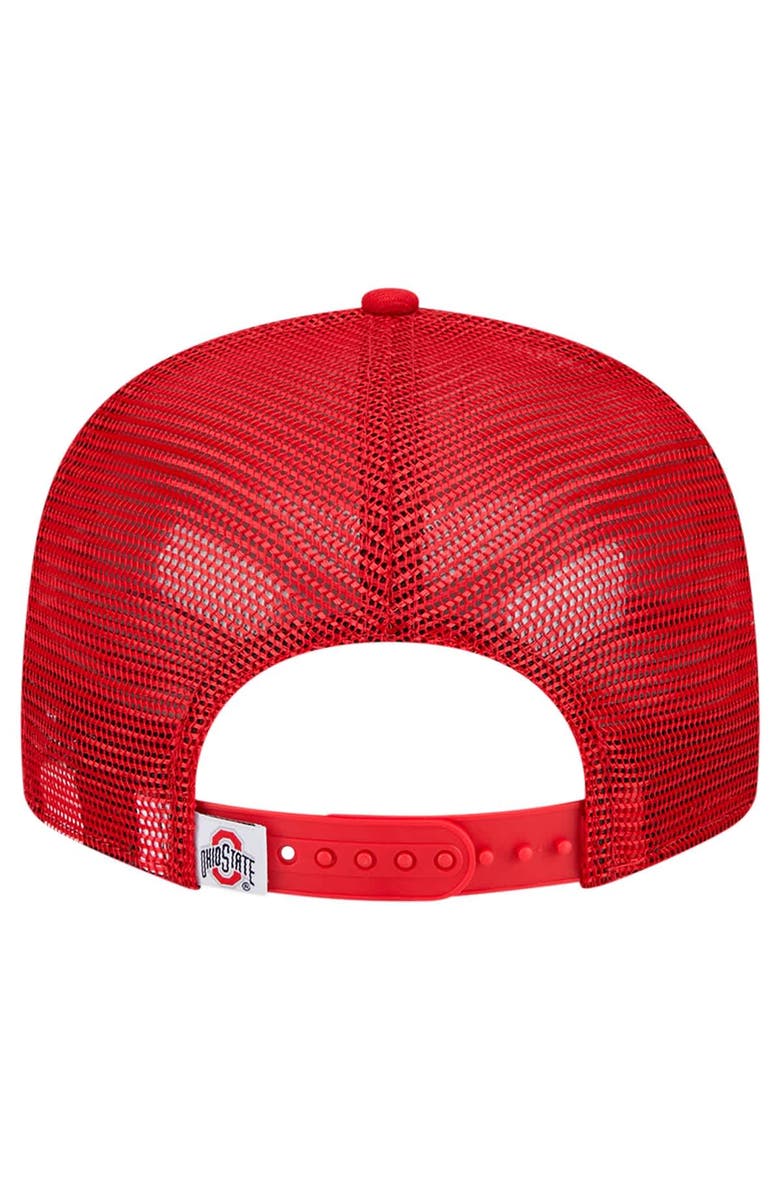 New Era Men's New Era Scarlet Ohio State Buckeyes 9FIFTY Trucker Snapback Hat, Alternate, color, Scarlet