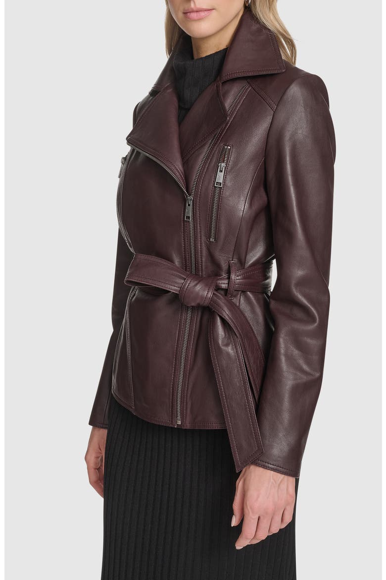 Violet Leather Trench Jacket, Alternate, color, PORT