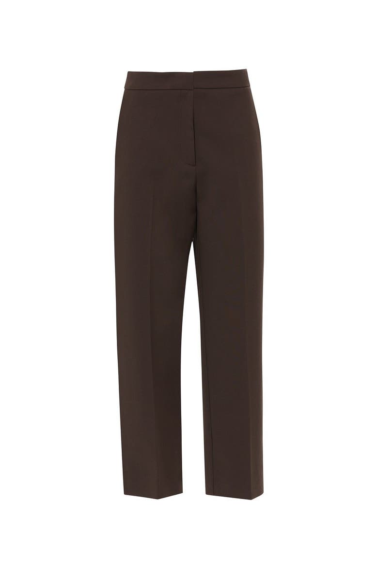 Carrot-Fit Trousers with Zipper and Logo Detail, Main, color, Brown