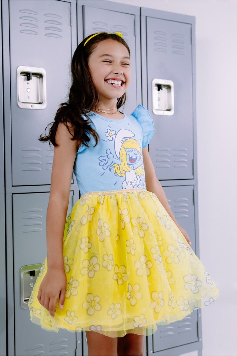 Smurfette Tutu Dress, Alternate, color, Smurfette Blue Yellow