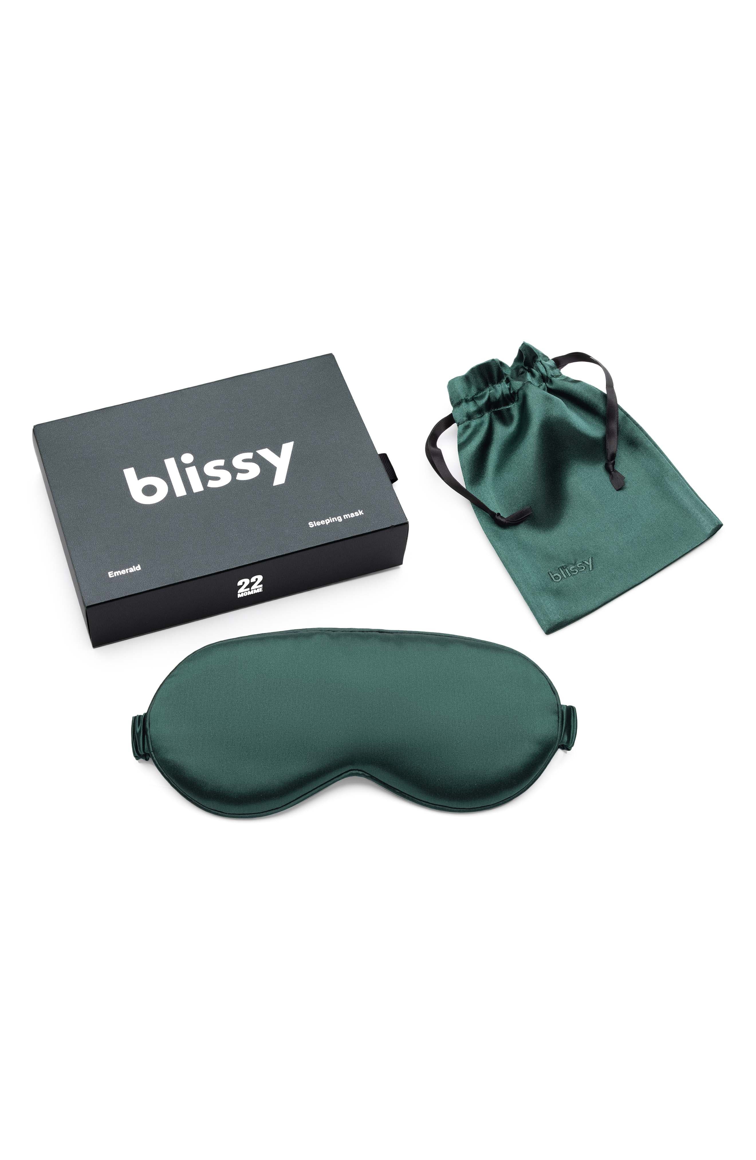 BLISSY Silk Sleep Mask in Emerald 