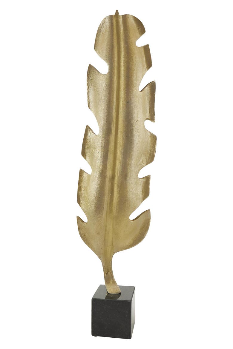 Contemporary Leaf Statue, Alternate, color, GOLD