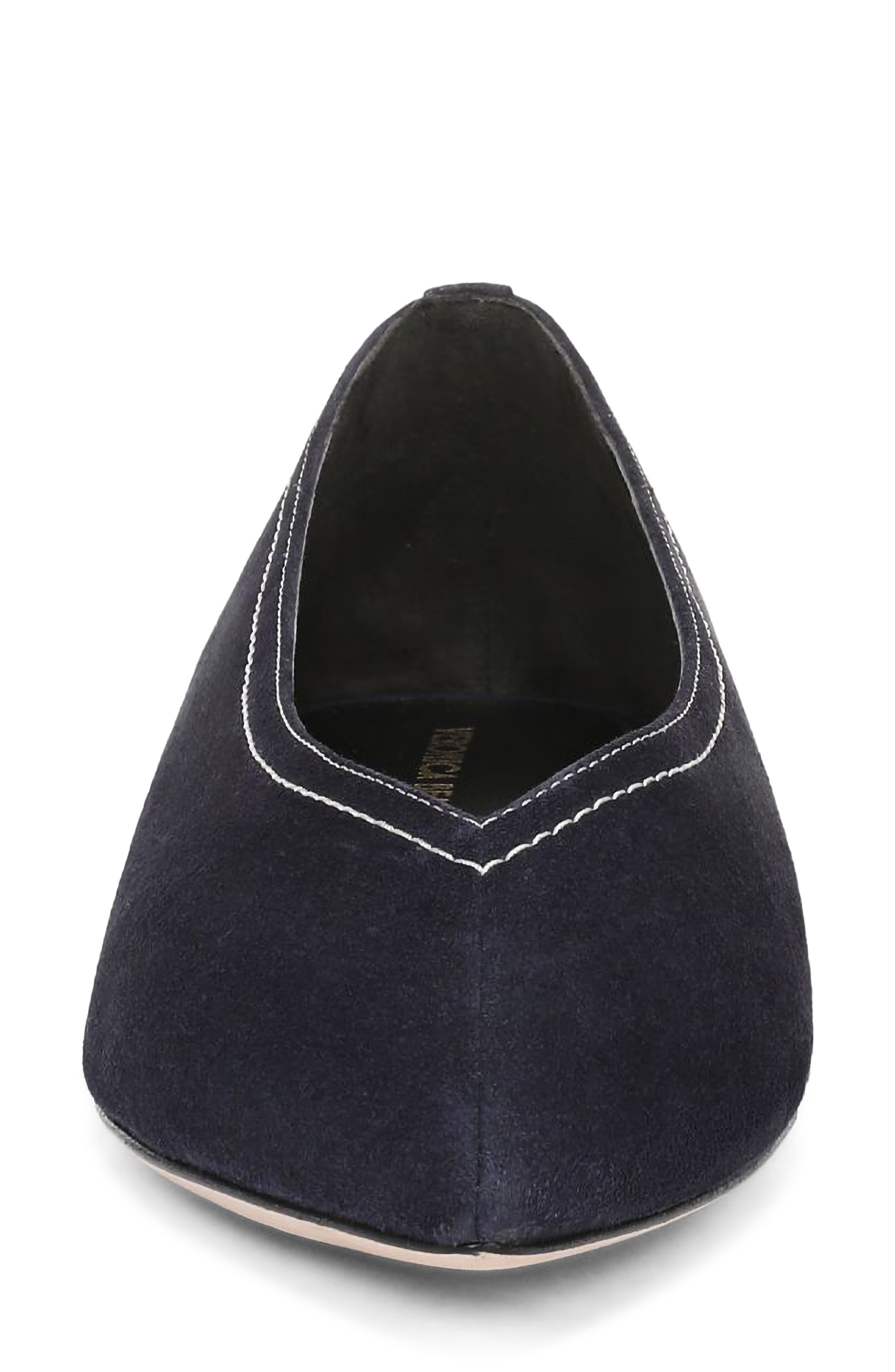 Bancroft Pointed Toe Flat, Alternate, color, NAVY