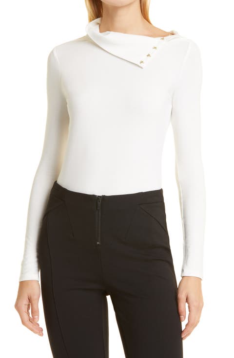 DONNA KARAN WOMAN Convertible Mock Neck Top