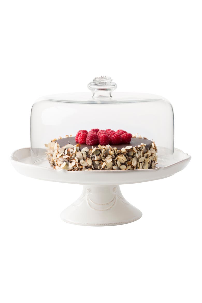 Berry & Thread Ceramic Cake Stand, Alternate, color, WHITEWASH