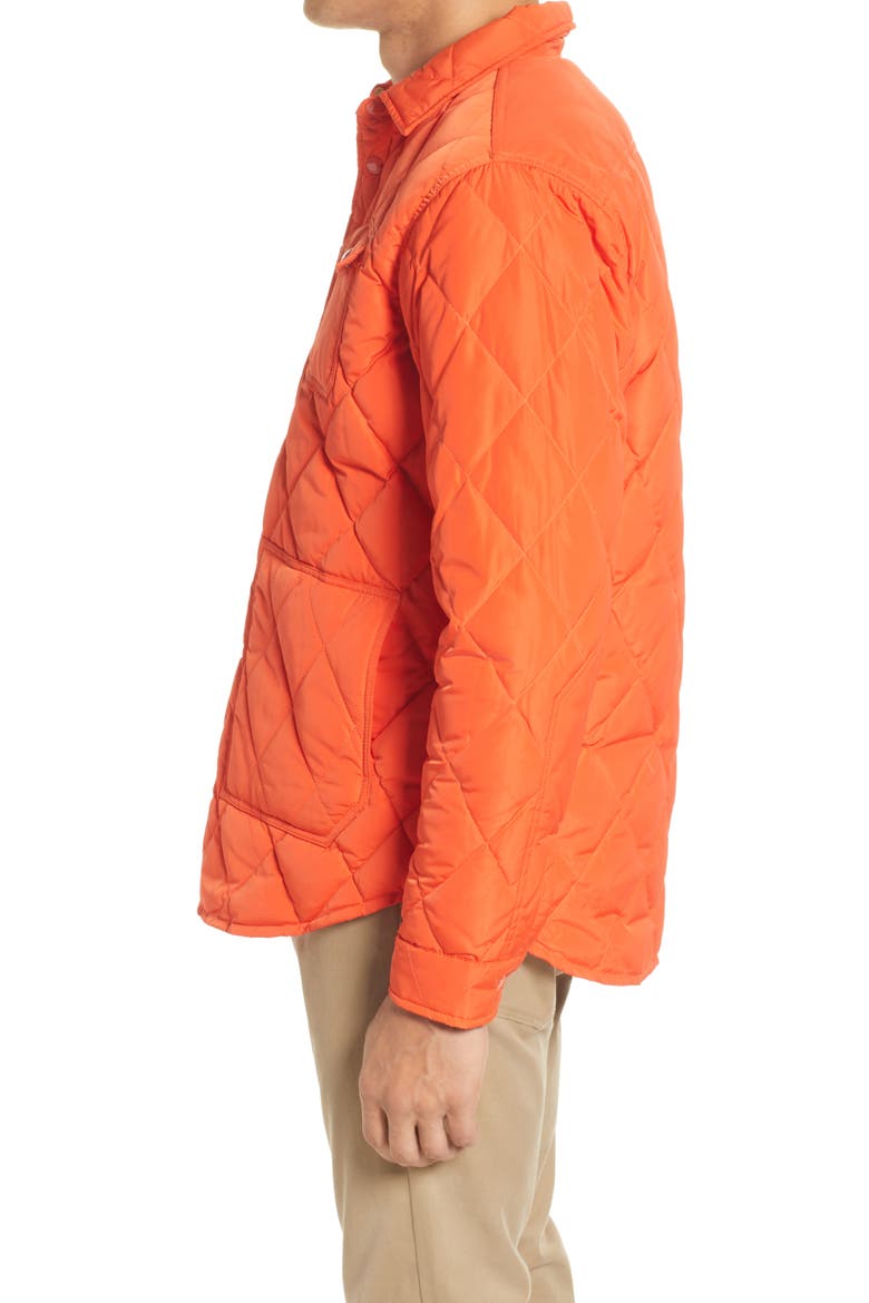 Quilted Down Shirt Jacket, Alternate, color, ORANGE